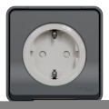 Prise de courant 2P+T Schuko grise Schneider Mureva Styl en saillie IP55 IK08