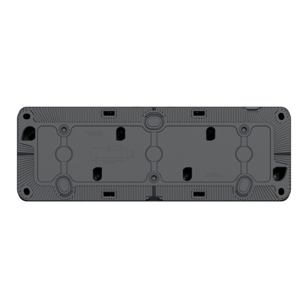 Triple prise 2P+T Schuko gris Schneider Mureva styl en saillie précâblée horizontal IP55 IK08