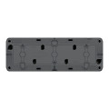 Triple prise 2P+T Schuko gris Schneider Mureva styl en saillie précâblée horizontal IP55 IK08