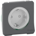 Prise de courant 2P+T Schuko grise Schneider Mureva Styl connexion automatique IP55 IK08