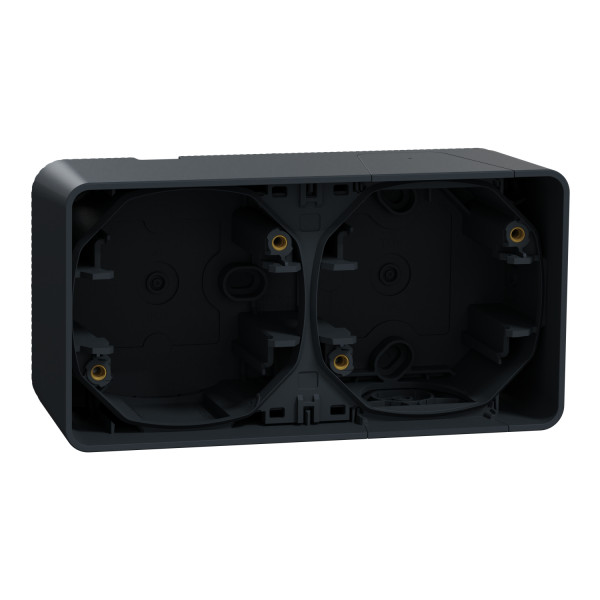 Cadre saillie 2 postes Schneider Mureva Styl gris horizontaux IP55 IK09