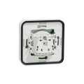 Prise de courant 2P+T renforcée blanc Schneider Mureva styl encastre IP55 IK08 pour véhicule électrique