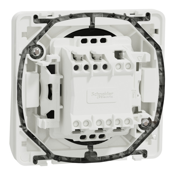Poussoir blanc Schneider Mureva Styl connexion automatique IP55 IK08