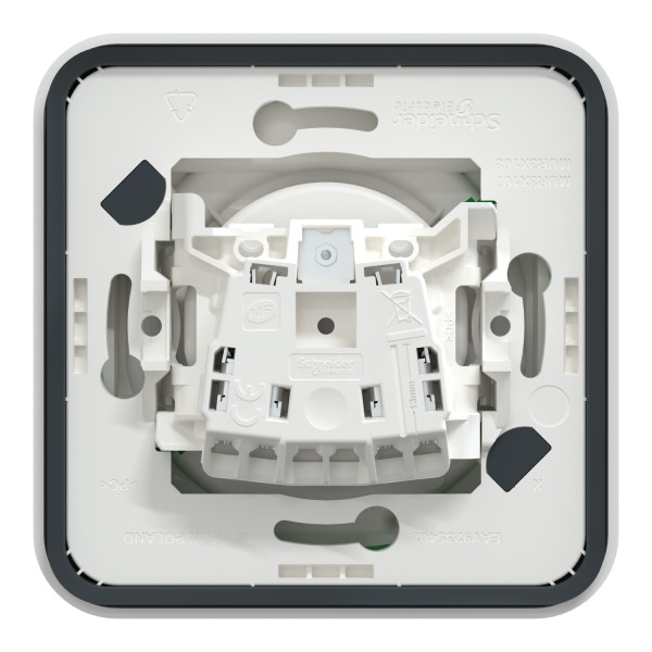 Prise de courant 2P+T blanche Schneider Mureva Styl à encastrer connexion automatique IP55 IK08