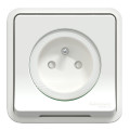 Prise de courant 2P+T blanche Schneider Mureva Styl à encastrer connexion automatique IP55 IK08