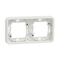 Cadre encastré 2 postes Schneider Mureva Styl blanc horizontaux fixation par vis IP55 IK08