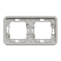 Cadre encastré 2 postes Schneider Mureva Styl blanc horizontaux fixation par vis IP55 IK08