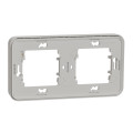 Cadre encastré 2 postes Schneider Mureva Styl blanc horizontaux fixation par vis IP55 IK08