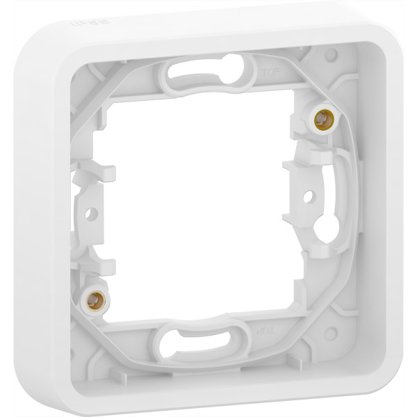 Cadre encastré 1 poste Schneider Mureva Styl blanc fixation par vis IP55 IK08