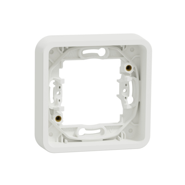 Cadre encastré 1 poste Schneider Mureva Styl blanc fixation par vis IP55 IK08