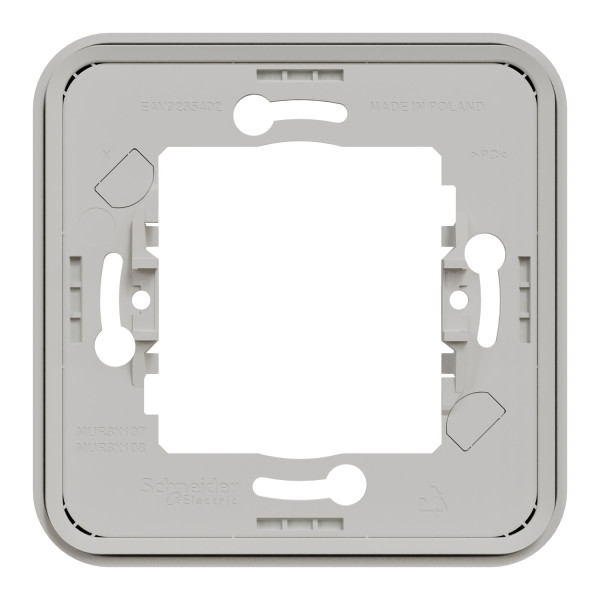 Cadre encastré 1 poste Schneider Mureva Styl blanc fixation par vis IP55 IK08