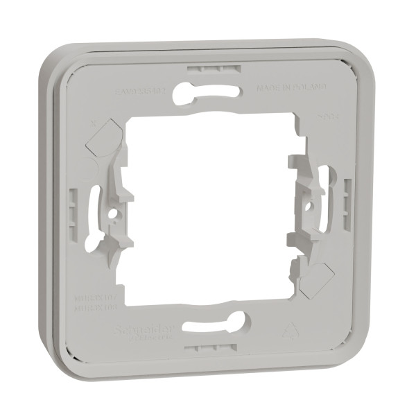 Cadre encastré 1 poste Schneider Mureva Styl blanc fixation par vis IP55 IK08