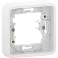 Cadre encastré 1 poste Schneider Mureva Styl blanc fixation par griffes IP55 IK08