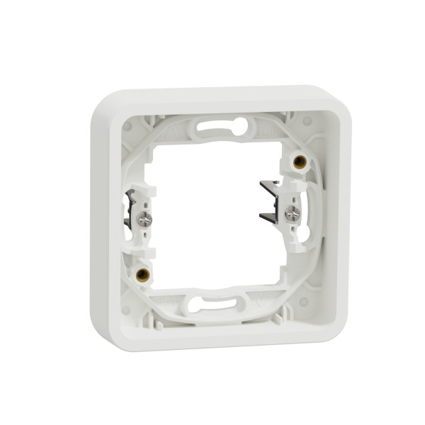 Cadre encastré 1 poste Schneider Mureva Styl blanc fixation par griffes IP55 IK08