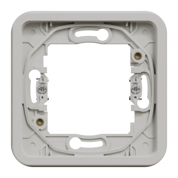 Cadre encastré 1 poste Schneider Mureva Styl blanc fixation par griffes IP55 IK08