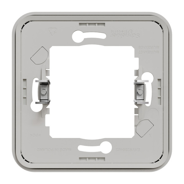 Cadre encastré 1 poste Schneider Mureva Styl blanc fixation par griffes IP55 IK08