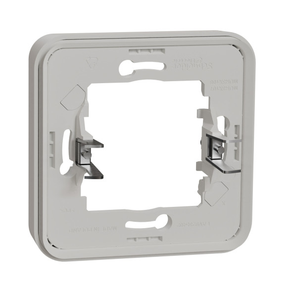 Cadre encastré 1 poste Schneider Mureva Styl blanc fixation par griffes IP55 IK08