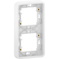 Cadre encastré 2 postes Schneider Mureva Styl blanc verticaux fixation par vis IP55 IK08
