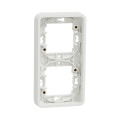 Cadre encastré 2 postes Schneider Mureva Styl blanc verticaux fixation par vis IP55 IK08