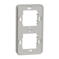 Cadre encastré 2 postes Schneider Mureva Styl blanc verticaux fixation par vis IP55 IK08