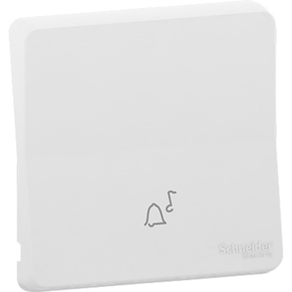 Enjoliveur blanc Schneider Mureva Styl avec symbole sonnette IP55 - IK07