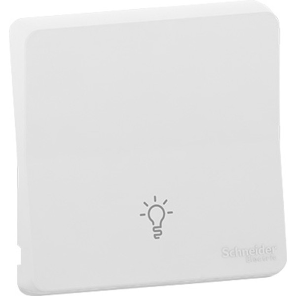 Enjoliveur blanc Schneider Mureva Styl avec symbole lumière IP55 IK07