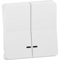 Enjoliveur double blanc Schneider Mureva Styl pour voyant lumineux IP55 IK08