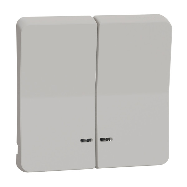 Enjoliveur double blanc Schneider Mureva Styl pour voyant lumineux IP55 IK08