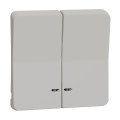Enjoliveur double blanc Schneider Mureva Styl pour voyant lumineux IP55 IK08