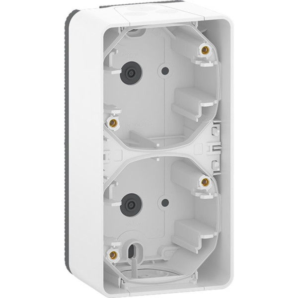Cadre saillie 2 postes Schneider Mureva Styl blanc verticaux IP55 IK08