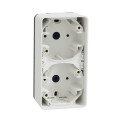 Cadre saillie 2 postes Schneider Mureva Styl blanc verticaux IP55 IK08