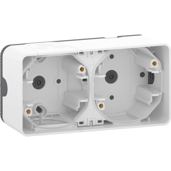 Cadre saillie 2 postes Schneider Mureva Styl blanc horizontaux IP55 IK09