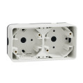 Cadre saillie 2 postes Schneider Mureva Styl blanc horizontaux IP55 IK09
