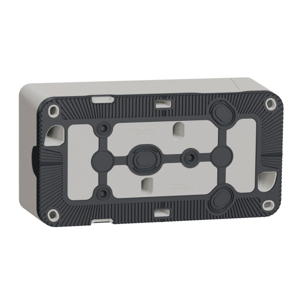 Cadre saillie 2 postes Schneider Mureva Styl blanc horizontaux IP55 IK09