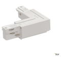 Connecteur 90° terre extérieure pour rail 3 allumages en saillie Slv Eutrac® intérieur blanc