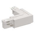 Connecteur 90° terre extérieure pour rail 3 allumages en saillie Slv Eutrac® intérieur blanc