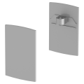 H-profil, embouts, gris, 2 pièces