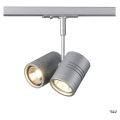 RAIL  1 ALLUMAGE, BIMA II - SPOT GU10 2X50W MAX. ADAPTATEUR, GRIS ARGENT