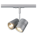 RAIL  1 ALLUMAGE, BIMA II - SPOT GU10 2X50W MAX. ADAPTATEUR, GRIS ARGENT