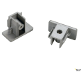 Embouts pour rail 1 allumage 230V. gris argent. 2 pièces