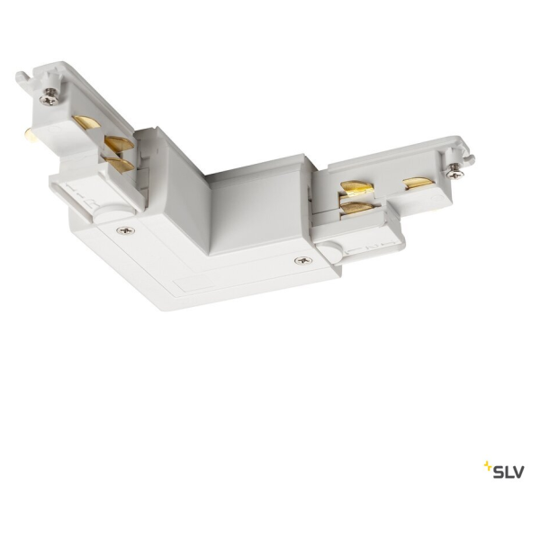 S-track, connecteur 90°, dali, terre intérieure, pour rail 3 allumages, intérieur, blanc