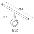 Spot Projecteur SALUNA SLV - GX5,3 - Rond - Ø5,5mm - Pour Câble Tendu- En Saillie - Rotation Horizontale 350° - Inclinaison 90° - IP20