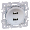 Square chargeur dble usb 5v silver