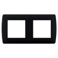 Plaque anthracite 2 postes