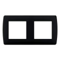 Plaque anthracite 2 postes
