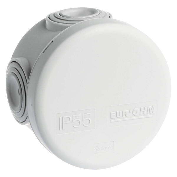 Boîte de Dérivation Grise IP55 avec Couvercle Enclipsable SUM’OHM Eur’Ohm