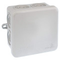 Boîte de dérivation 80x80x45 Eur’Ohm Sum’Ohm étanche 7entrées avec couvercle enclipsable IP55