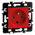 Prise 2p+t rouge détrompée + enj. 