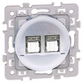 Square dble rj 45 cat6 grade3 multimedia stp silver