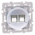 Square dble rj 45 cat6 grade3 multimedia stp silver